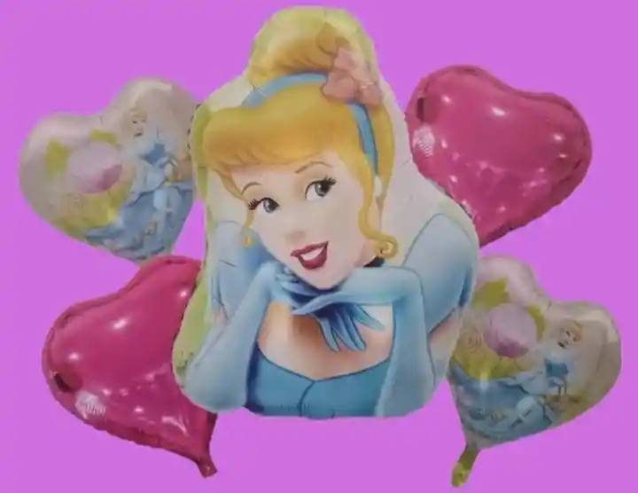 Bouquet X 5 Globos Metalizados Princesa Cenicienta