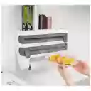 Dispensador Porta Rollo Cortador Aluminio Papel 4en1 Cocina