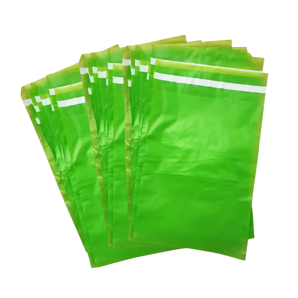 Bolsas Seguridad 20x30cm Lisas Mensajeria 100und Verdes