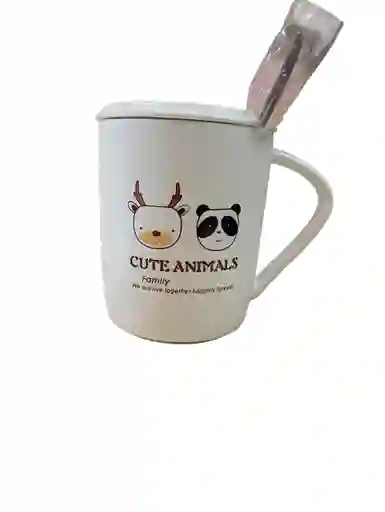 Taza Mug Animales Cucharita