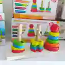 Juguete Apilable De Madera Para Niños, Combina Formas, Columnas Cognitivas Y Colores