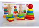 Juguete Apilable De Madera Para Niños, Combina Formas, Columnas Cognitivas Y Colores