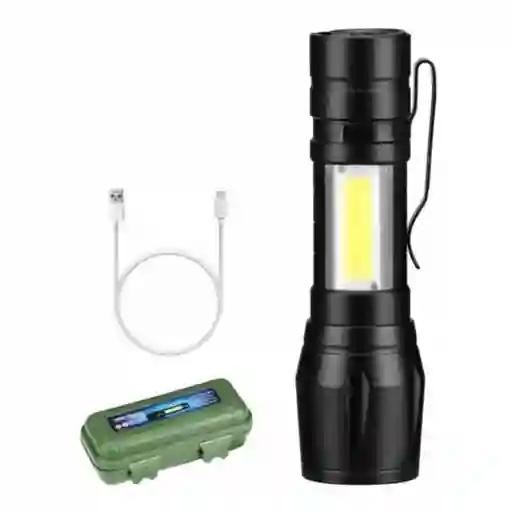 Linterna Tactica Linterna Led Recargable X Usb Zoom Aluminio 513
