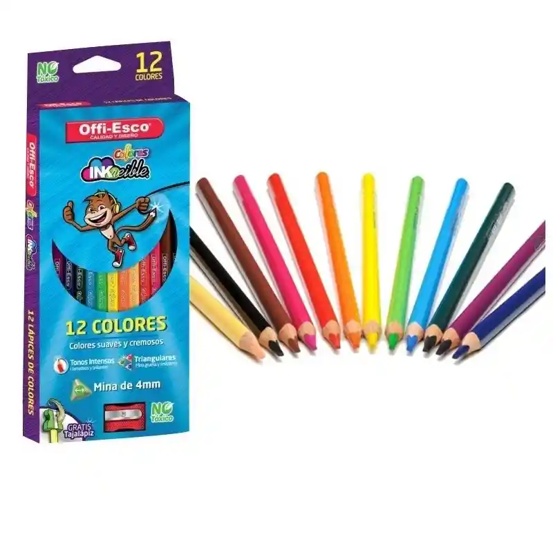 12 Lapices X 24 Colores Doble Punta/offi-esco