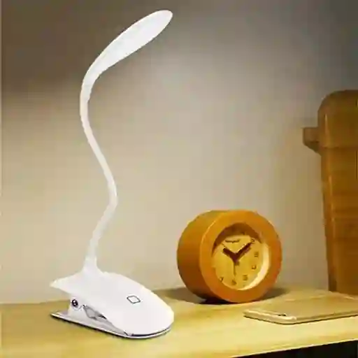 Lámpara Led Touch Recargable, Cuello Flexible Y Pinza