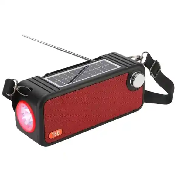 Parlante Solar Portátil Tg-637 Rojo