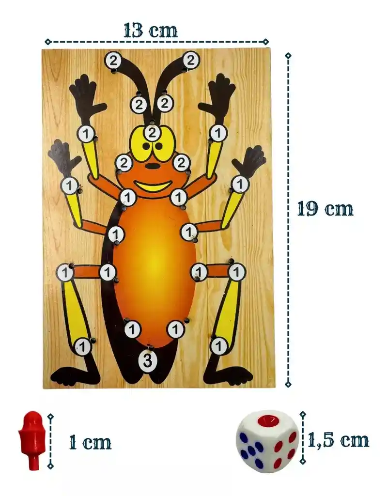 Juego De Mesa La Cucaracha Percepción Integración Familiar Dados