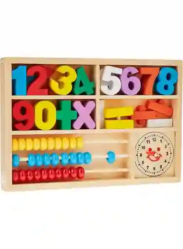 Juego Madera Didáctico Montessori Calculador Matemático Ábaco
