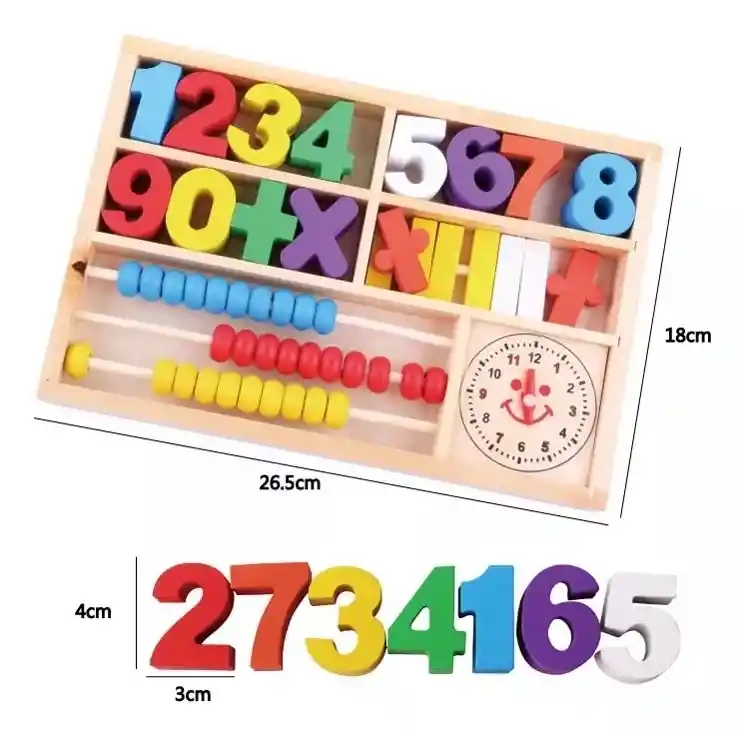 Juego Madera Didáctico Montessori Calculador Matemático Ábaco