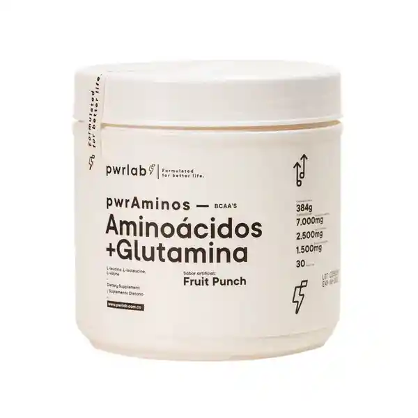 Pwr Aminoácidos +glutamiina Polvo Pote 384 G