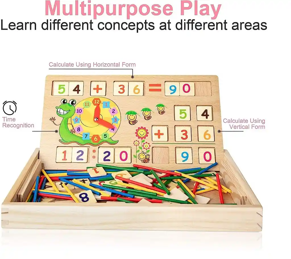 Juego Montessori Matemático Didáctico Calculadora Con Reloj