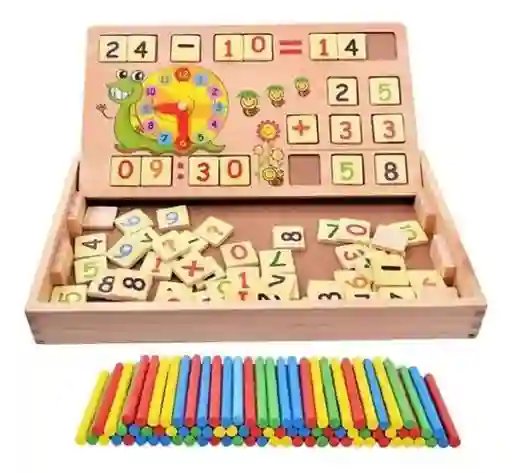 Juego Montessori Matemático Didáctico Calculadora Con Reloj
