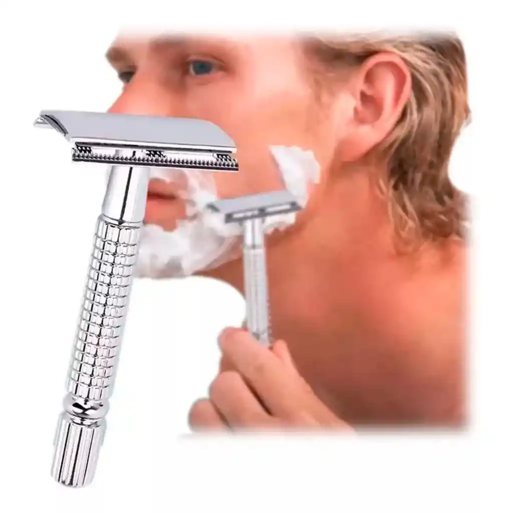 Máquina De Afeitar Clásica Tradicional + Cuchilla Shaver Negra