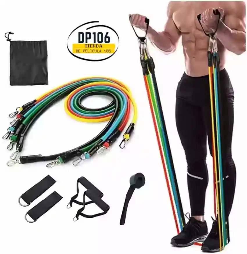 Kit Bandas De Resistencia Para Ejercicios Juego X 5 Gomas Elasticas / Tubulares / Teratubes