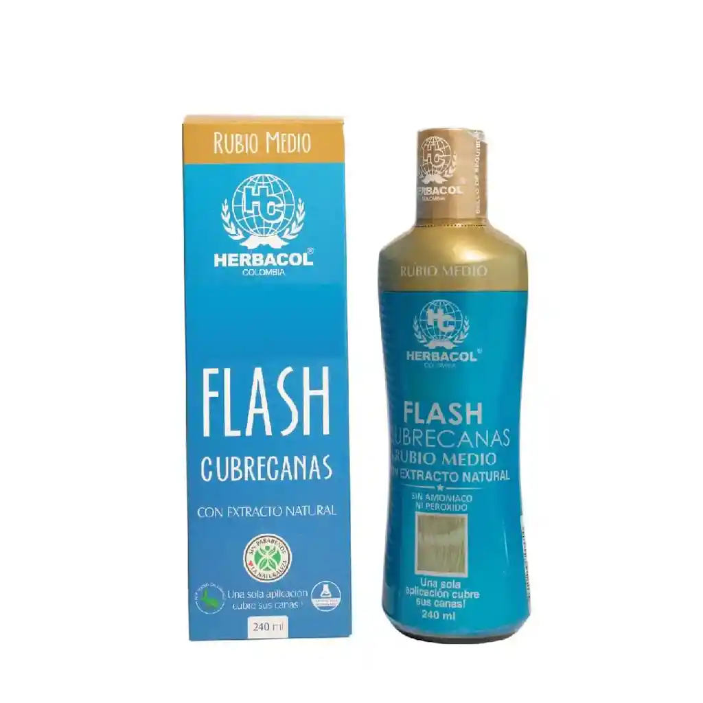 Tonico Capilar Flash Cubre Canas Rubio Medio Herbacol X240 Ml