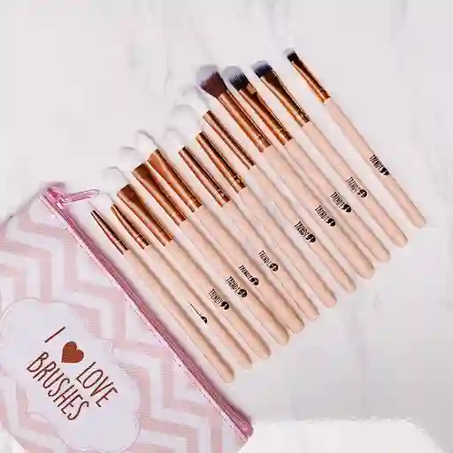 Kit Brochas Ojos X12 + Estuche Cam12b