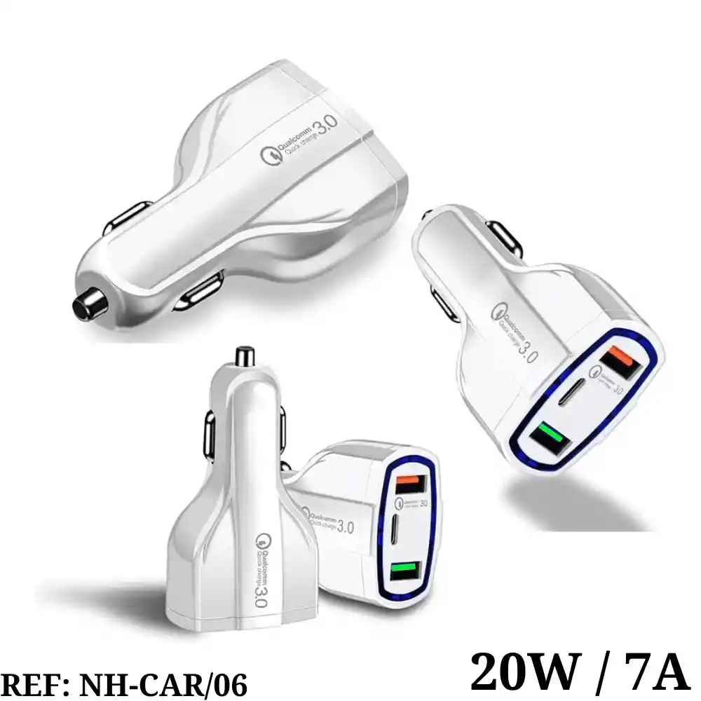 Cargador Adaptador Cigarrera De Carro Usb 20w 7a
