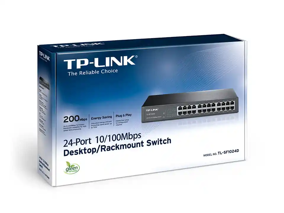 Tp-link, Switch 24 Puertos 10/100 Escritorio/rack Tl-sf1024d
