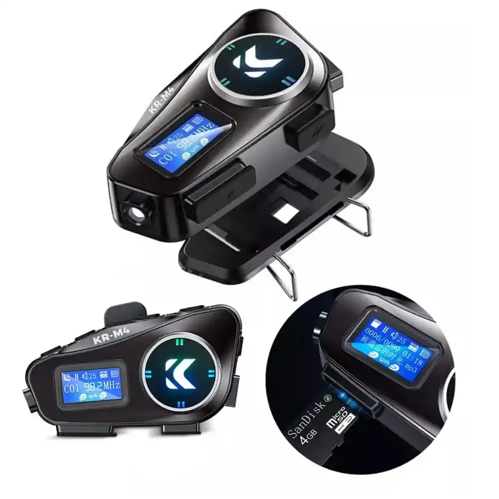 Intercomunicador Casco Moto Bluetooth Kr-m4 Radio Fm
