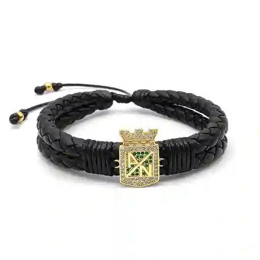 Pulsera Atlético Nacional Cuero Trenzado