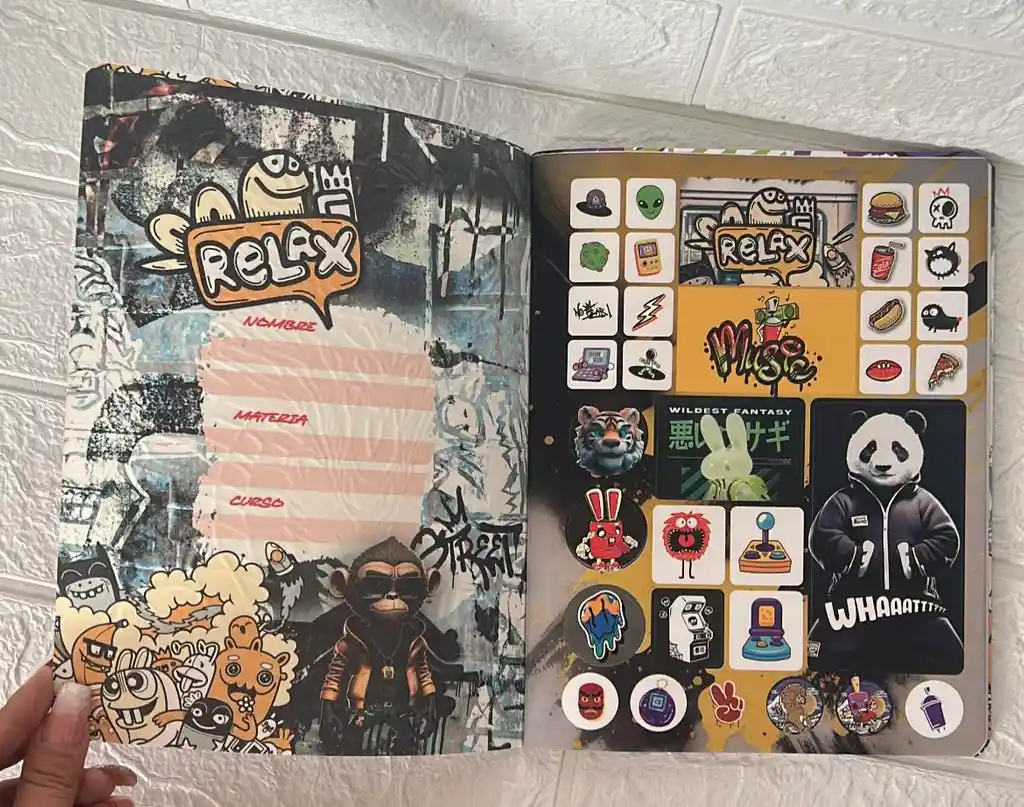 Cuaderno Cocido 50 Hojas Linea Niño Expresarte Norma Con Stickers Cod.3366