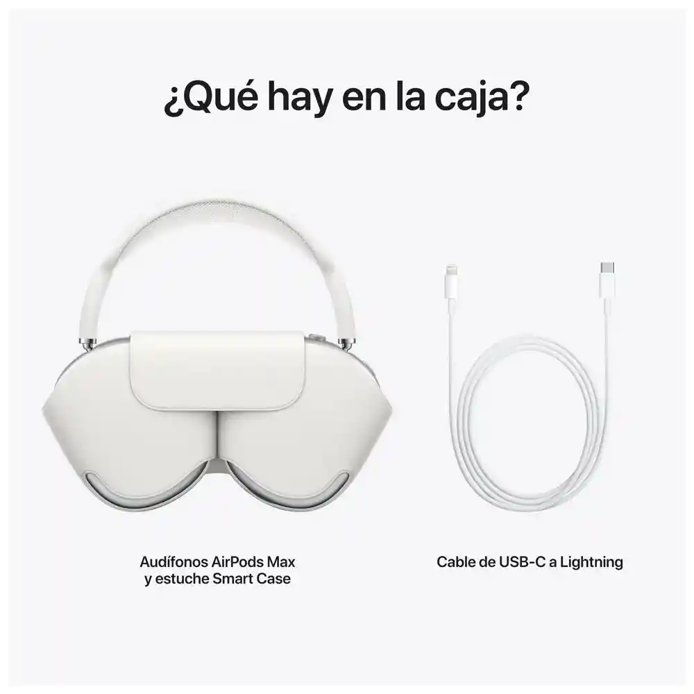 Diadema Audífonos Inalámbricos Apple Generación Color Plata Airpods Max Recargables Almohadilla Magnética Portátil + Estuche