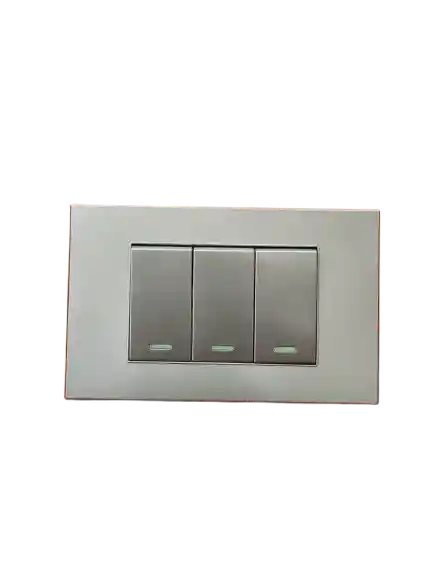 Interruptor Triple Plateado