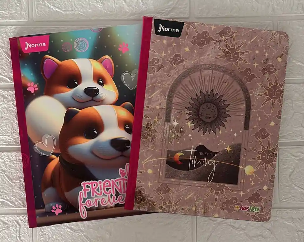 Cuaderno Cocido 100 Hojas Cuadros Niña Expresarte Norma Con Stickers