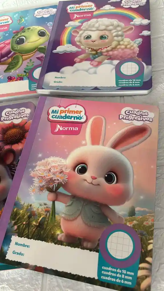 Cuaderno Cocido 100h Cuadros Progresivos Niña