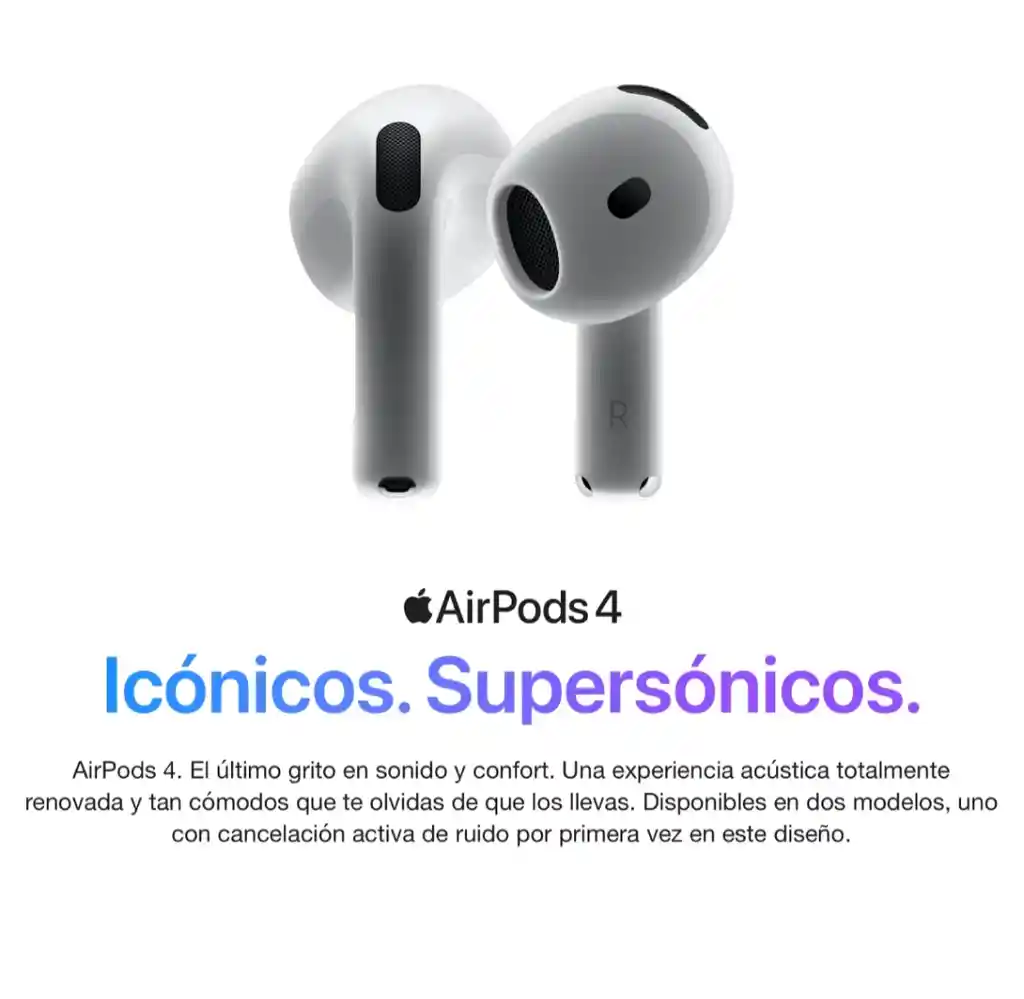Airpods 4 Cancelación Activa De Ruido Audífonos Iphone