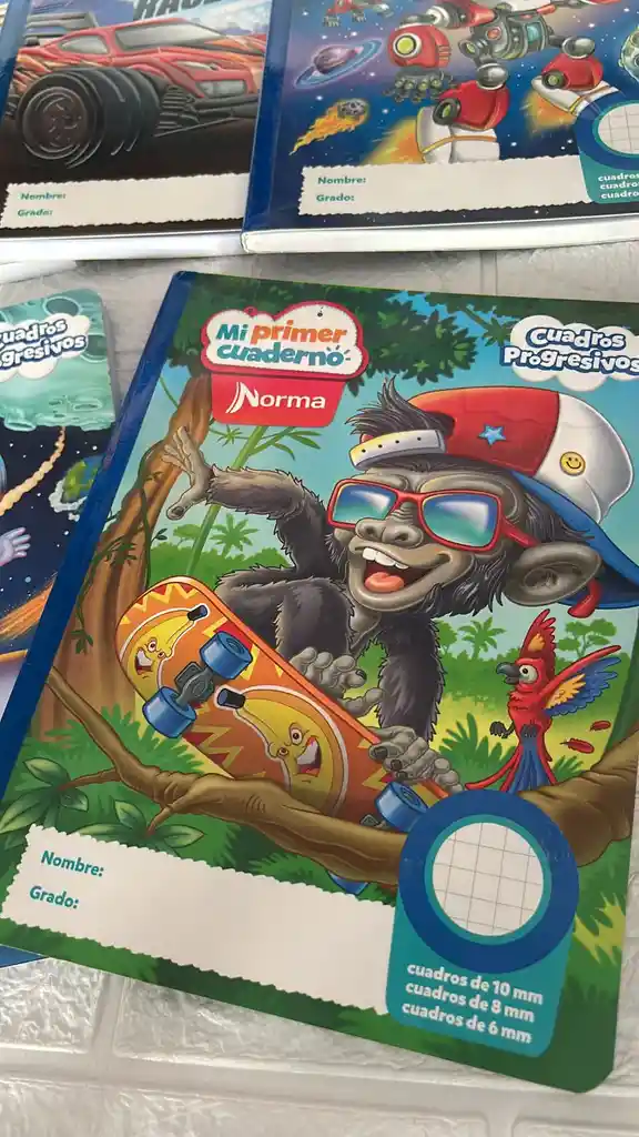 Cuaderno Cocido 100h Cuadros Progresivos Niño