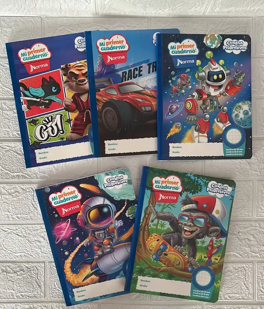 Cuaderno Cocido 100h Cuadros Progresivos Niño