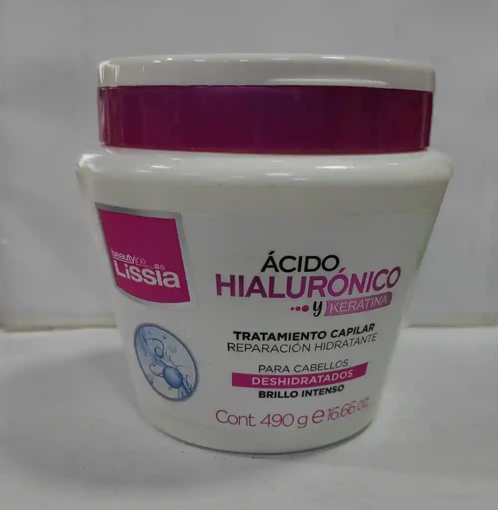 Tratamiento Capilar Lissia Ácido Hialurónico Y Keratina 490g