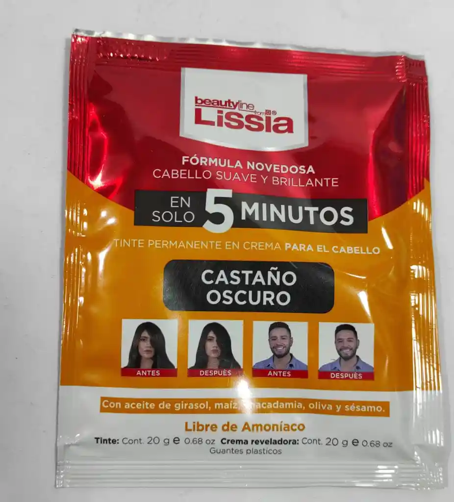 Tinte En Crema Para Cabello Lissia Cataño Oscuro 20g