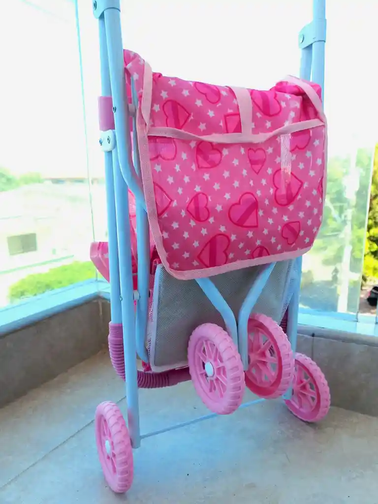 Coche Para Muñecas Happy Metálico 3 Ruedas