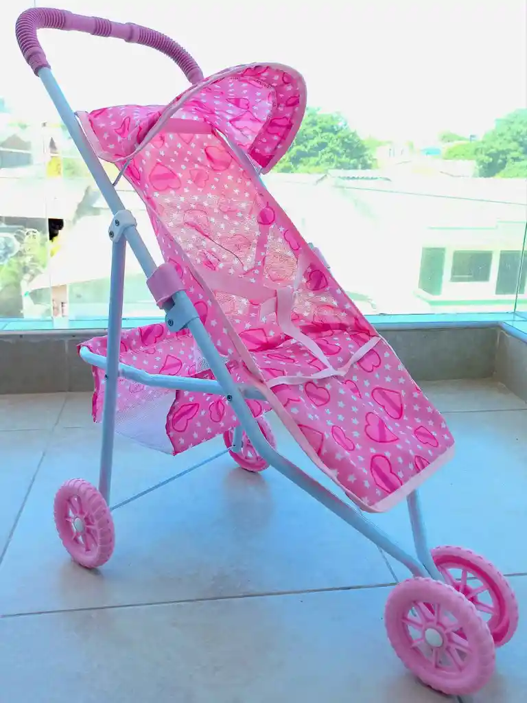 Coche Para Muñecas Happy Metálico 3 Ruedas