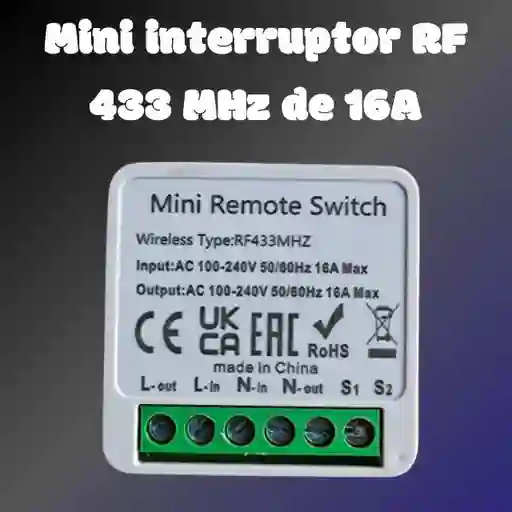 Mini Interruptor Inteligente Rf 433 Mhz De 16a
