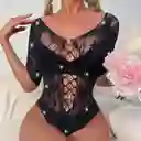 Body Sexy En Malla Con Brillos Tornasol
