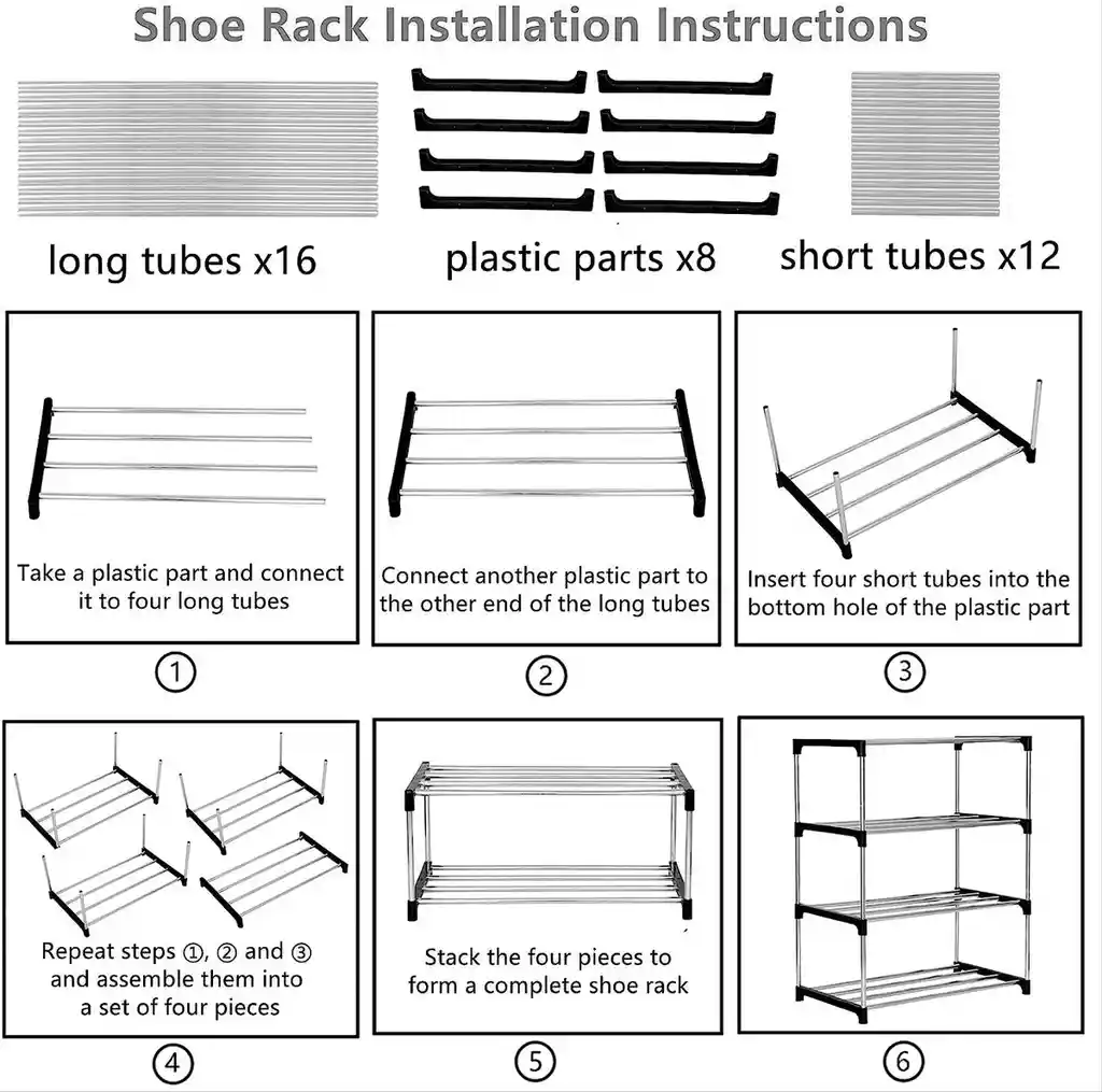 Organizador De Zapatos 4 Niveles Acomodador Ropa Zapatero Porta Zapatos