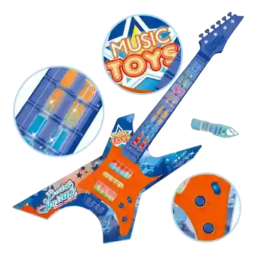 Juguete Guitarra Triangular Azul Para Niños