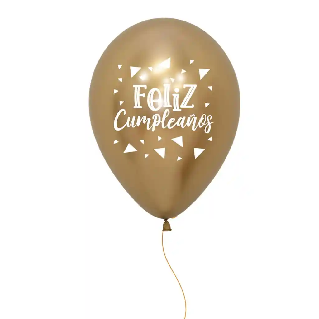 Globo Cumpleaños Dorado Con Helio Certificado Larga Duración