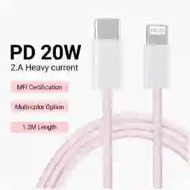 Cable Trenzado Pd 20w Tipo C A Lightning Para Iphone - Ipad - Ipod Carga Rapida