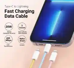 Cable Trenzado Pd 20w Tipo C A Lightning Para Iphone - Ipad - Ipod Carga Rapida