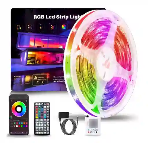 Cinta De Luz Led Rgb 15 Metros Tira Led + Control Bluetooth