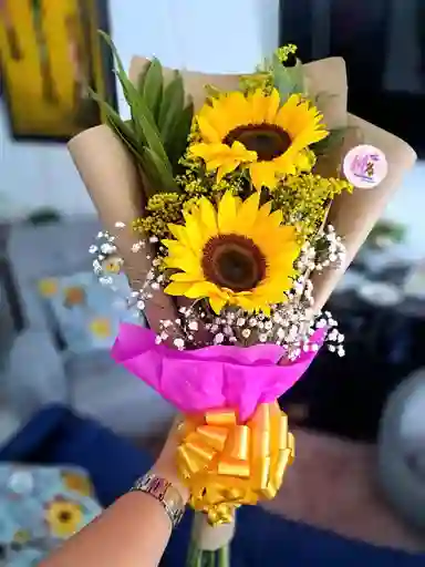 Flores Amarillas Girasoles - Bouquet Danza Del Sol