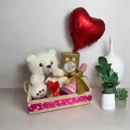 Regalo Detalle Amor Y Amistad, San Valentin Romance: Dulzura Y Vino Espumoso