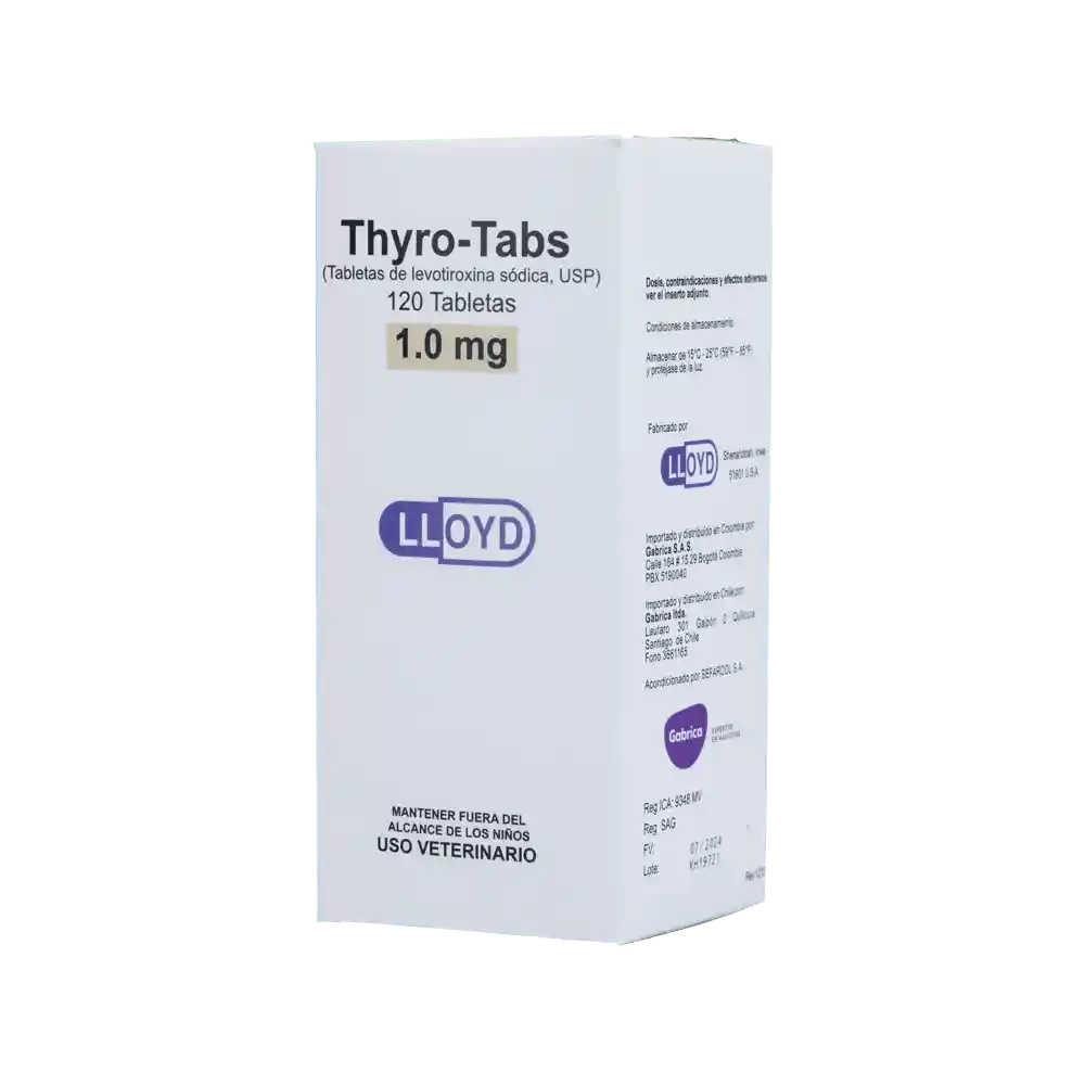 Thyro - Tabs 1,0 Mg Frasco X 120 Tabletas