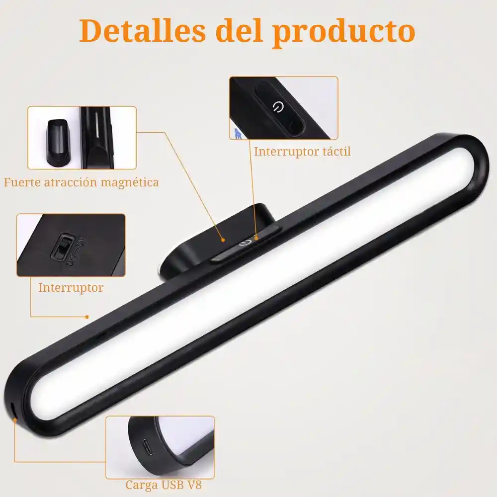 Barra Lampara De Luz Led Magnetica Recargable 3w