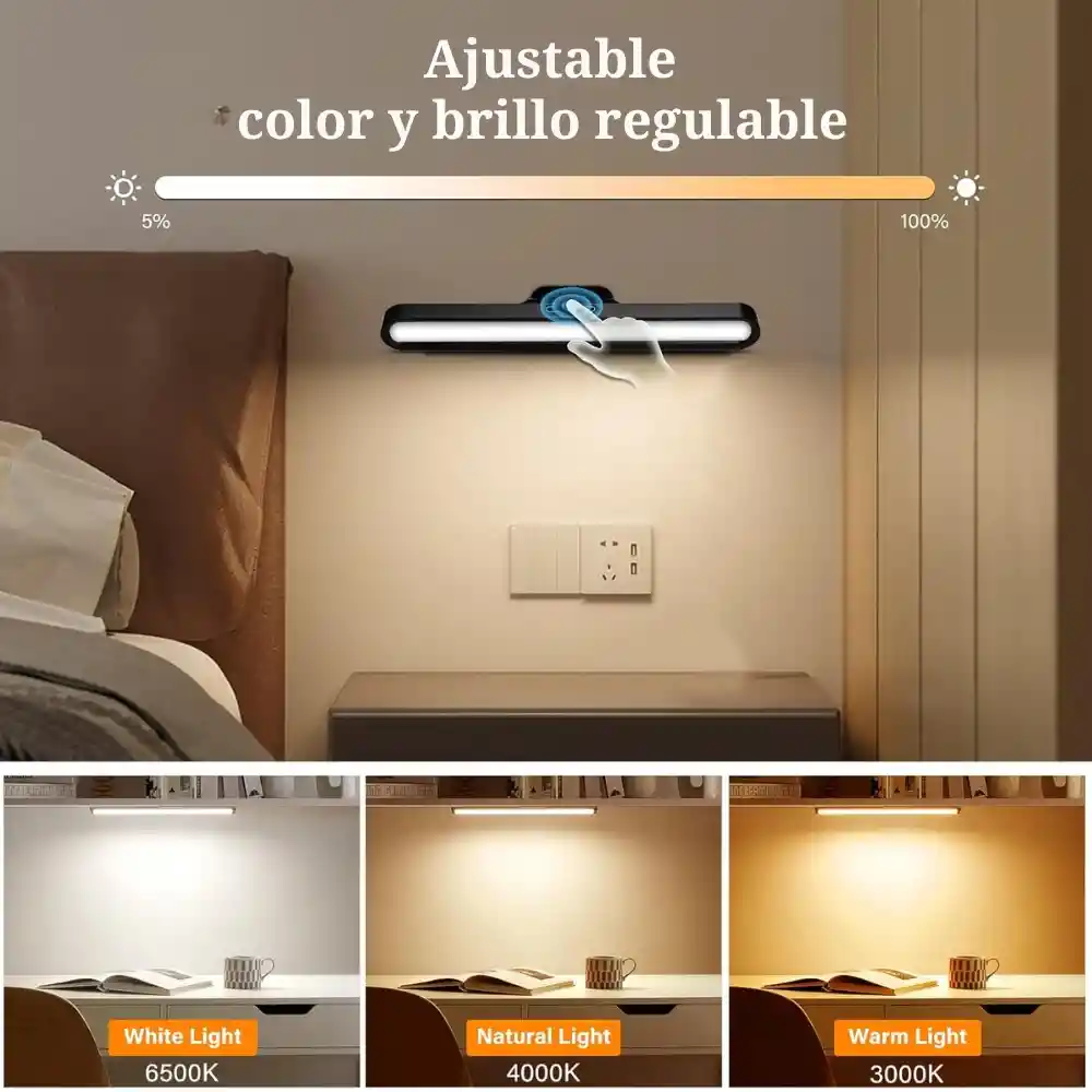 Barra Lampara De Luz Led Magnetica Recargable 3w