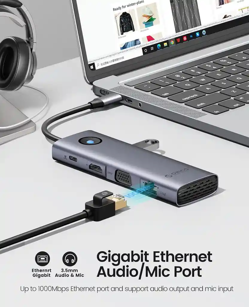 Adaptador Usb C A Hdmi Ethernet Usb Macbook Windows